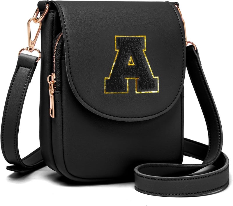 Viverte Crossbody Purse for Teen Girls Small Initial Cell Phone Toddler Purse Leather Triple Compartment Crossbody Bags - Image 1